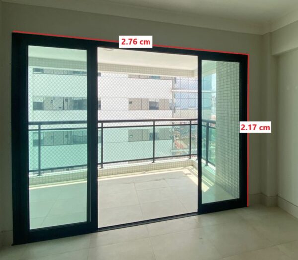 6-Kit Portas Vidros 4 Folhas P Sacada-8a.png Kit de Porta de Sacada em Vidro Verde com Alumínio Preto - 4 Folhas