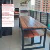 Mesa de Jantar com Bancos em Madeira Itaúba