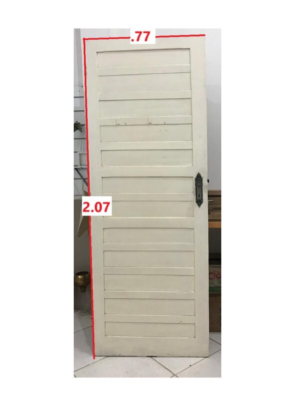 PORTA MADEIRA 2.07 x 0.77 Porta Maciça em Madeira de Lei Angelim Branca