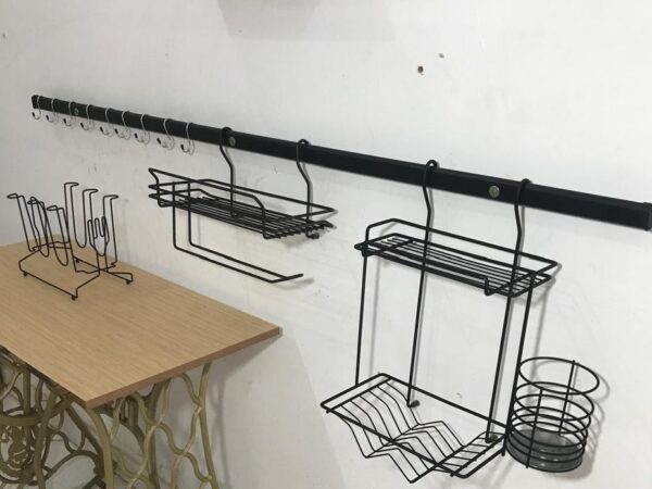 3a- Kit Aramado de Cozinha Premium Preto Fosco com Barra e