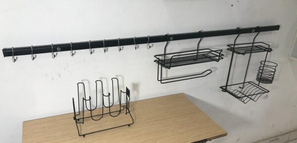 8a- Kit Aramado de Cozinha Premium Preto Fosco com Barra e